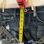 Mudd Jeans Aztec Distressed Denim Shorts Size 3 Photo 3