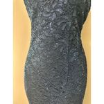 Alex Evenings  Navy Lace Sequin Square Neck Sheath Evening Dress Size 14 Photo 2