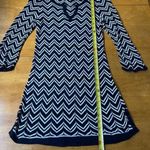 White House | Black Market WHBM Sz M Chevron Stripes Tunic Cover Up Blouse Dress Open Knit V Neck Pullover Photo 6