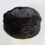 Vintage 1960s Black Sateen & Mink Fur Pillbox Hat Glamorous Old Hollywood Style Photo 2