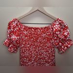 SheIn  Red Floral Off-Shoulder Midi Dress SZ-S Photo 6