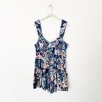 Lulus [] Positively Adorable Navy Scarf Print Satin Tiered Bustier Romper NWT XL Photo 1