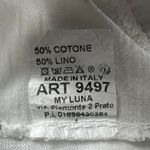 Cotton Linen Polka Dot Top Womens Medium Minimalist Coastal Beachy Lagenlook White Photo 4