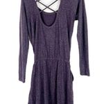 Chaser NWT Plush Long Sleeve Criss-Cross Back Tie Waist Dress Purple Size Small Photo 6