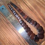 Wooden Statement Bib Necklace Vintage Brown Photo 1