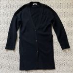 Everlane Wool Cashmere Long Line Button Front Cardigan Black (XS) preppy warm Photo 2