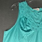 Vanity Fair Vintage Nightgown Womens Medium Teal Lace Chemise Made USA 90s Photo 3