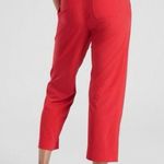 Athleta Tribeca Utility Crop Hibiscus Red Pants Size 0 Zip Pockets Photo 3