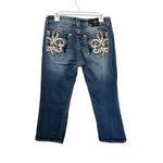Miss Me capri or cropped jeans Size 30 embellished fleur-de-lis back pockets. Photo 3