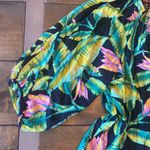 Jaase  Hand shaped in the shed tropical black‎ lace hem blouse size S Photo 1