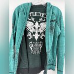 Affliction  Women's Saint's Parade Reversible Zip-Up Jacket Y2K Size Small Photo 6
