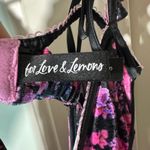 For Love & Lemons Lola Babydoll Floral Mini Dress Black Pink Lingerie Bra Top S Photo 3