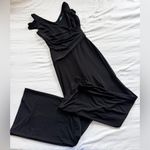 Ralph Lauren Lauren  Women's Solid Black Faux Wrap Jumpsuit Size 2 Photo 2