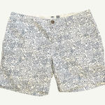 Old Navy Floral White and Blue Flat Front Cotton Shorts 6” Inseam 8 Photo 0