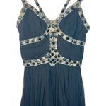 NWT Mandalay Black Gold Silk Beaded Cutout Maxi Long Evening Gown Dress Womens 8 Photo 2