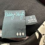 Gabby Skye Floral Print Dress Black White Fit & Flare Size 8 Career Mod Classic Photo 3