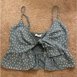 Illa Illa Boutique Floral Denim Crop Top with ties Photo 0