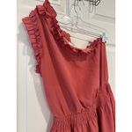 Entro  One Shoulder Ruffle Dress Smocked Waist Party Cocktail‎ Dress S Photo 2