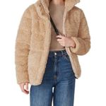 Unreal Fur faux fur teddy bear coat in camel Tan Photo 0