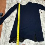 Brochu Walker  Bailey Knit Lace Trim Wool Cashmere Dress Navy Blue NWT small Photo 9