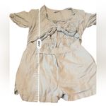 Thakoon‎ Mint Green Romper Women’s Size 10 Linen Blend Tie Front Elastic Waist Photo 12