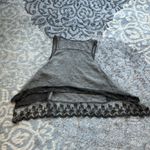 Scandal Italy Mohair Lace Boho Shark Bite Sleeveless Top Gray Medium Photo 6