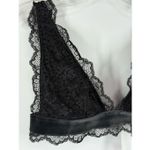 Victoria's Secret Victoria’s Secret black lace velvet trimmed unlined bralette size large NWT Photo 3