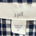 J. Jill M Cotton Blend Checked Pocketed Tent Dress Navy and White Blue Size M Photo 10