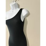 BUMPSUIT MATERNITY POSTPARTUM SARAH MIDI BLACK ONE SHOULDER DRESS EUC SIZE XS Photo 5