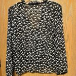 ZARA women’s size S black cat print shirt blouse top Photo 1
