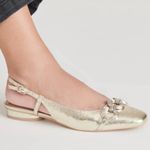 Dolce Vita Romano Gold Slingback Buckled Flats Size 10 New Photo 0