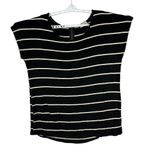 Free Kisses  Black White Striped Plus Size 3X Short Sleeve Top Made In USA Photo 0