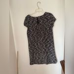 Loft  black and white short sleeve tweed dress size medium Photo 7