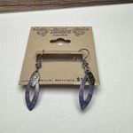 Nine West Vintage America Purple & Silver Tone Dangle Drop Pierced Earrings NWT Photo 0