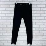 AG Adriano Goldschmied AG The Farrah High Rise Skinny Ankle Raw Hem Jeans in Black Size 28 Photo 4