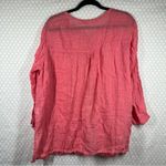 Eileen Fisher ‎ Pink Striped Linen Button Up Top Photo 5