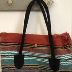 EL Paso Saddle Blanket Co. Large Tote Bag Handwoven 18”X16” southwestern Blue Photo 7
