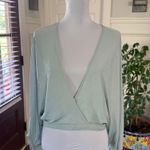 Silence + Noise Elegant Long Sleeve Dolman Sleeve Faux Wrap Top Photo 0