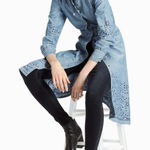 Lucky Brand NWT  midi chambray embroidered eyelet Dress Sz 0‎ Cottagecore Western Photo 0