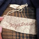 Mystree NEW  Womens Plaid Shirt‎ Jacket Shacket Brown Blue Hooded Size Large Photo 4