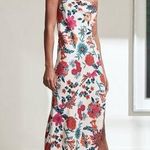 Haney Goldie Floral Bias Cut Silk Slip Dress Midi White Criss Cross Back sz 2 Photo 0