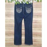 Nine West Denim Blue Jeans Size 10 W30 Straight Leg Embroidered Bling Boot Photo 5