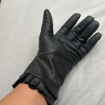 Adrienne Vittadini vintage Black Leather Women's Glove cashmere Lining, XL Photo 3