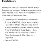 Kate Spade New York Holland Three-Hand Rose Gold-Tone Glitter Leather Watch 34mm Photo 6