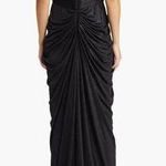 Tadashi Shoji Ellery Draped Metallic Jersey Gown in Black Photo 1