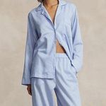 Ralph Lauren Silk Button Front Collared Embroidered Pocket Sleep Top Size 14 Photo 0