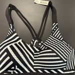 Victoria's Secret Victoria Secret Sports Bra Black & White Stripe Photo 1