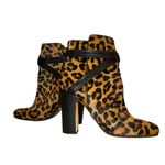 C Wonder Booties Women’s Size 9 Leopard Calf Hair Brown Photo 3