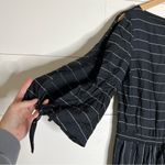 RALPH LAUREN Black Striped Split Sleeve Jewel Neck Jumpsuit Size 4 Photo 4