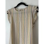 Marine layer NWT Laney Mini Dress Beachy Stripe Belted Ruffle Tencel Linen XS Photo 5